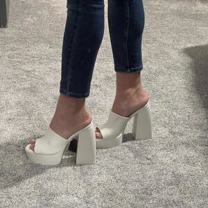 Stylish White Platform Heels